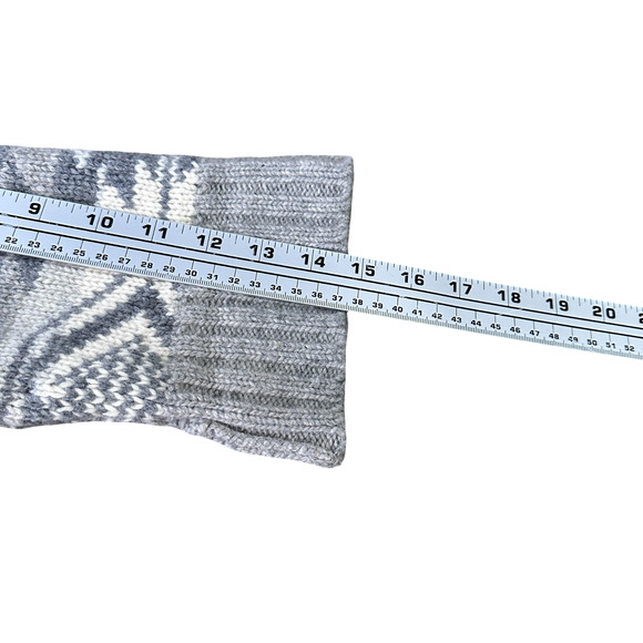 Vintage Lauren Ralph Lauren Aztec Cardigan Sweater Womens PM Gray Wool LRL - Picture 8 of 9